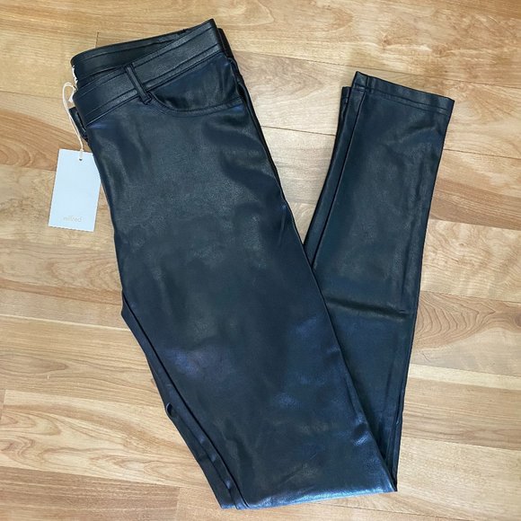 NWT Aritzia Wilfred Adrienne Vegan Leather Pant - Picture 4 of 10